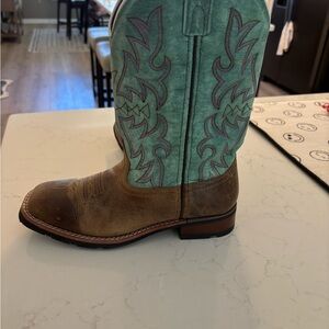 Laredo Anita- Brown and Teal Cowboy Boots
